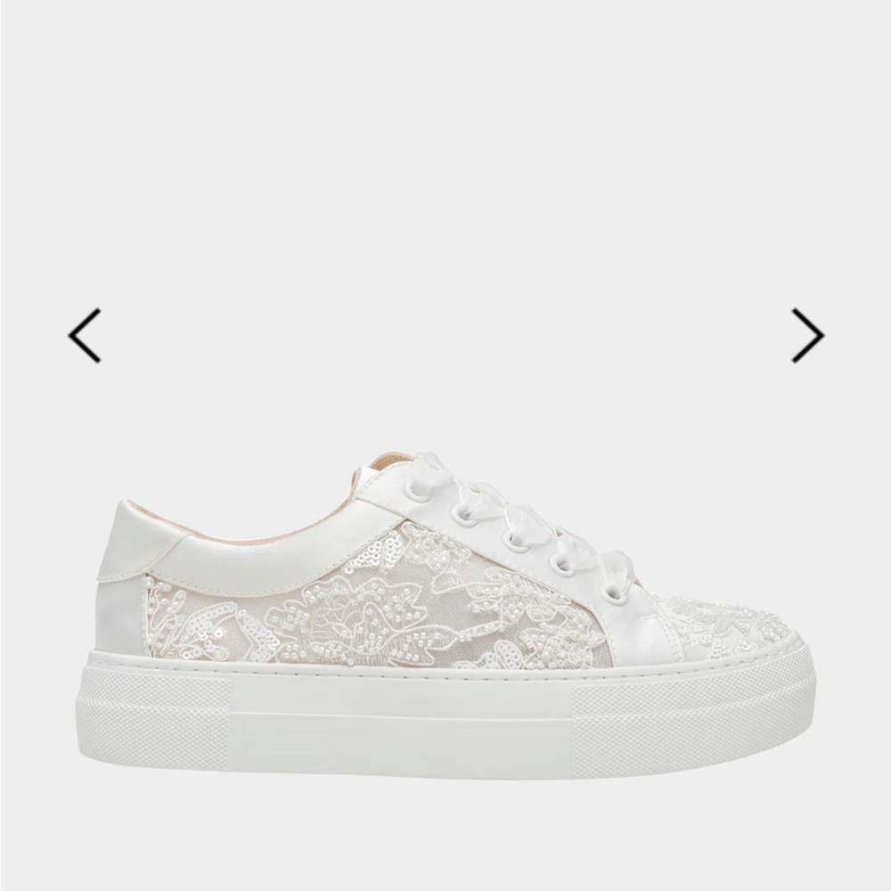 Betsey Johnson White Lace Sneakers